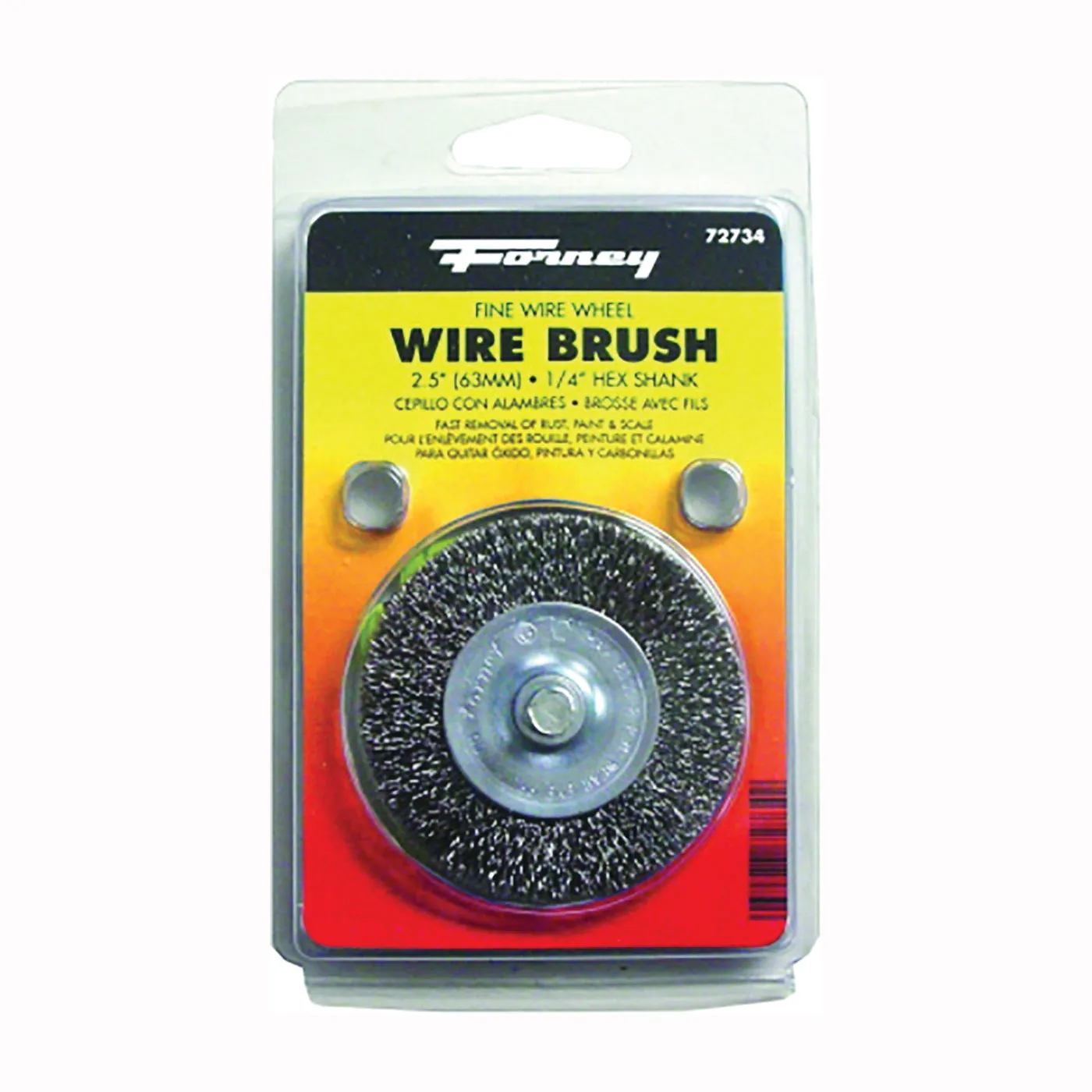 Forney 72734 Wire Wheel Brush, 2-1/2 in Dia, 0.008 in Dia Bristle