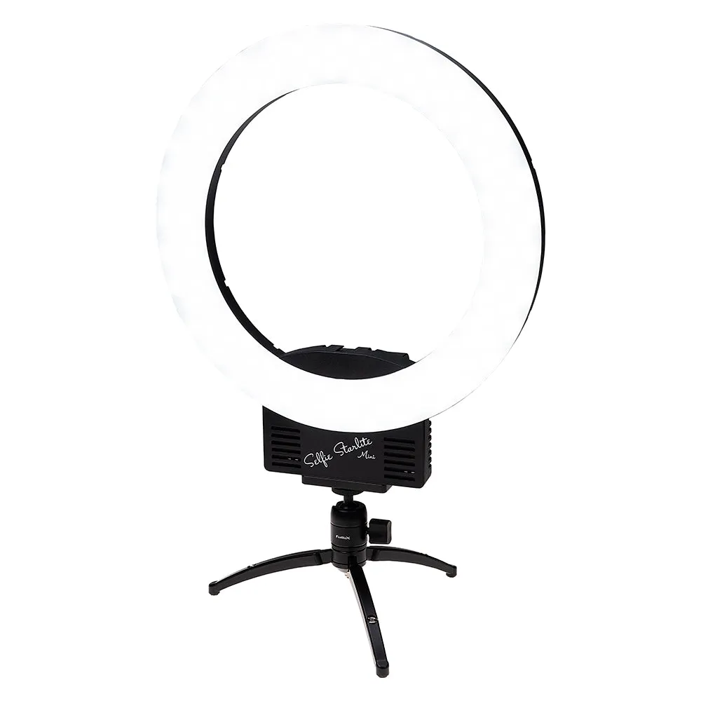 Fotodiox Selfie Starlite Mini w/ Tabletop Tripod - 12in Bi-Color Dimmable LED Ring Light for Photography, Makeup, YouTube, Live Streaming Video & more