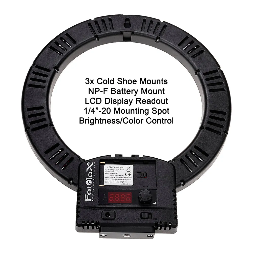 Fotodiox Selfie Starlite Mini w/ Tabletop Tripod - 12in Bi-Color Dimmable LED Ring Light for Photography, Makeup, YouTube, Live Streaming Video & more