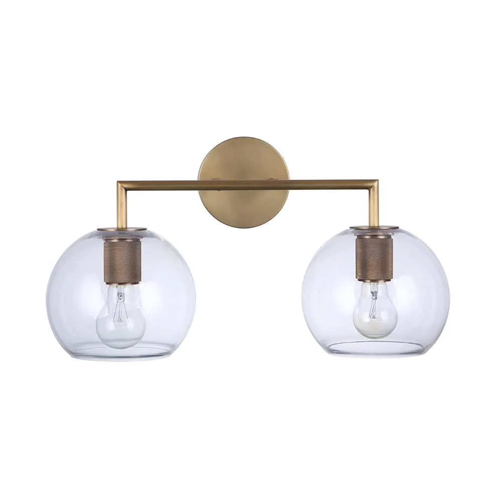 Gallagher 2 Light Vanity - Aged Brass