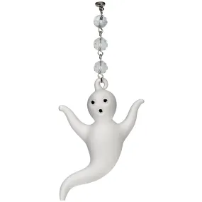 GLASS GHOST (Set/1) OR (Set/3) MAGNETIC HALLOWEEN CHANDELIER ORNAMENT