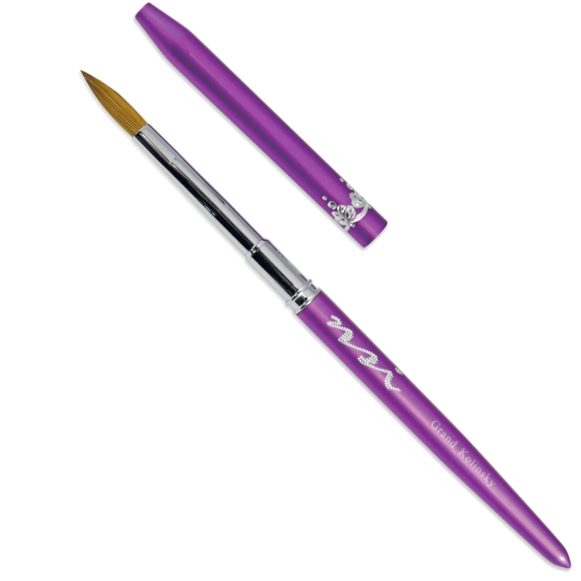 Grand Kolinsky Acrylic Brush #8 Metal Handle   Cap