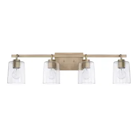 Greyson Four Light Vanity Fixture - Aged Brass