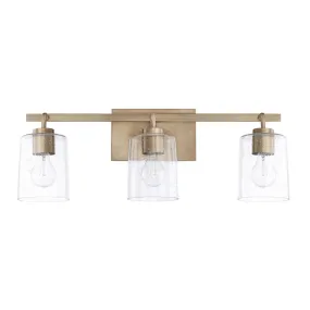 Greyson Three Light Vanity Fixture - Aged Brass