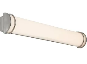 Hamilton Hills New Flush Mount Brushed Nickel Modern Frosted Bathroom Vanity Light Fixture