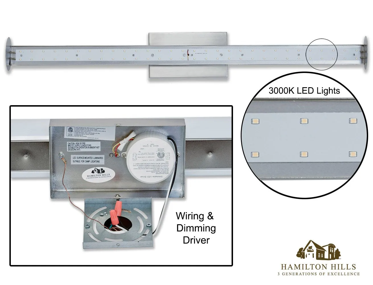 Hamilton Hills New Modern Frosted Bathroom Vanity Light Fixture | Contemporary Sleek