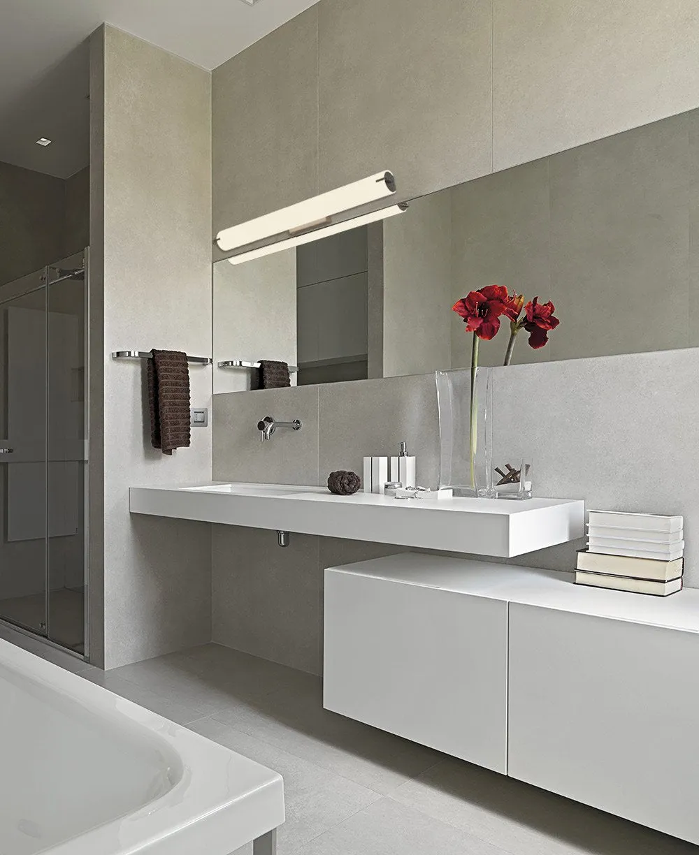 Hamilton Hills New Modern Frosted Bathroom Vanity Light Fixture | Contemporary Sleek