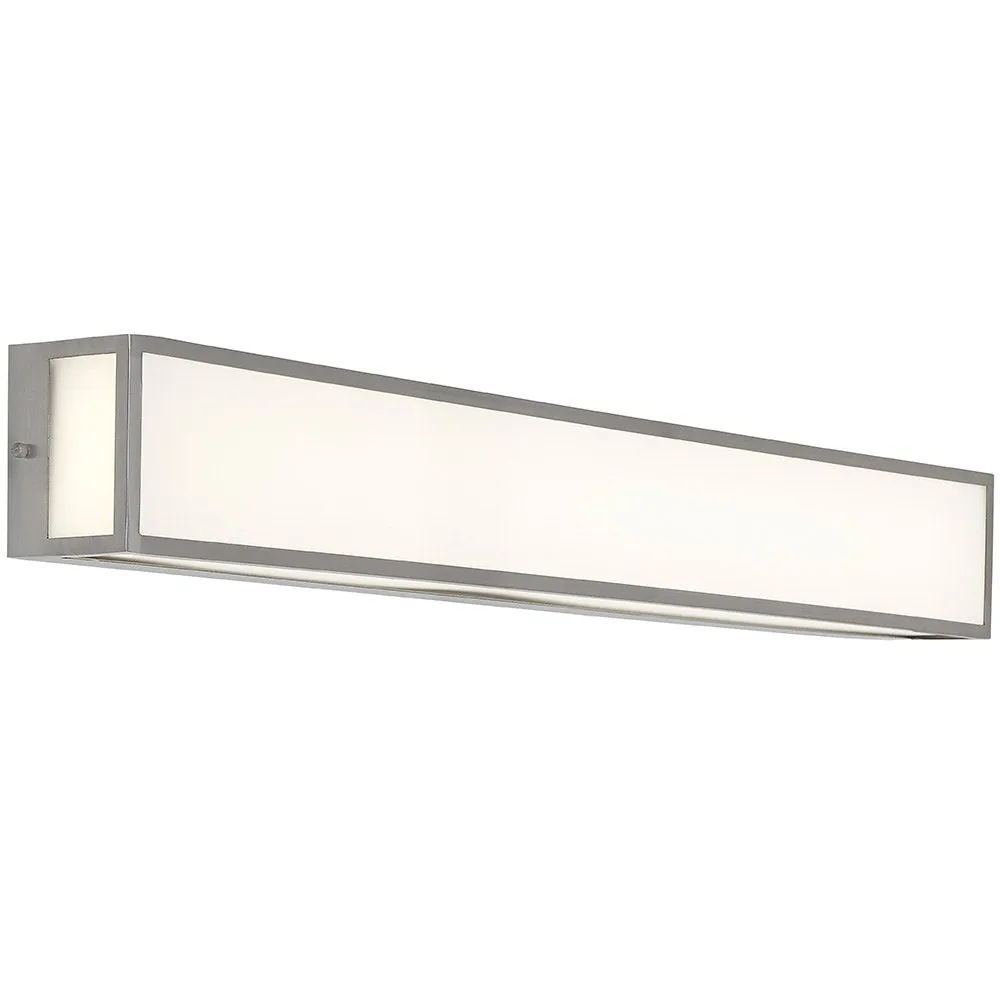 Hamilton Hills New Modern Vanity Light | Frosted LED Brushed Nickel Wall Mounted Lighting