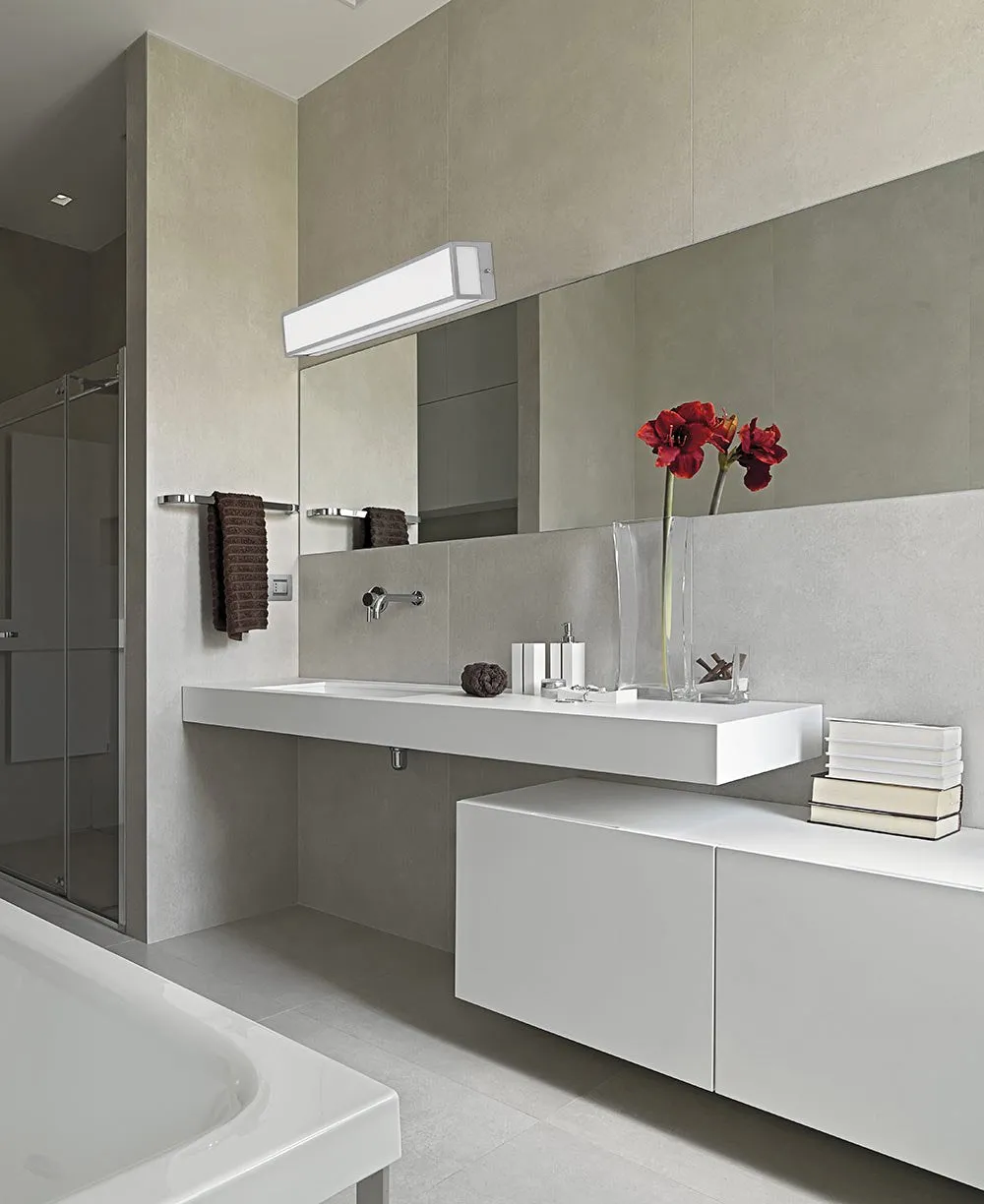 Hamilton Hills New Modern Vanity Light | Frosted LED Brushed Nickel Wall Mounted Lighting