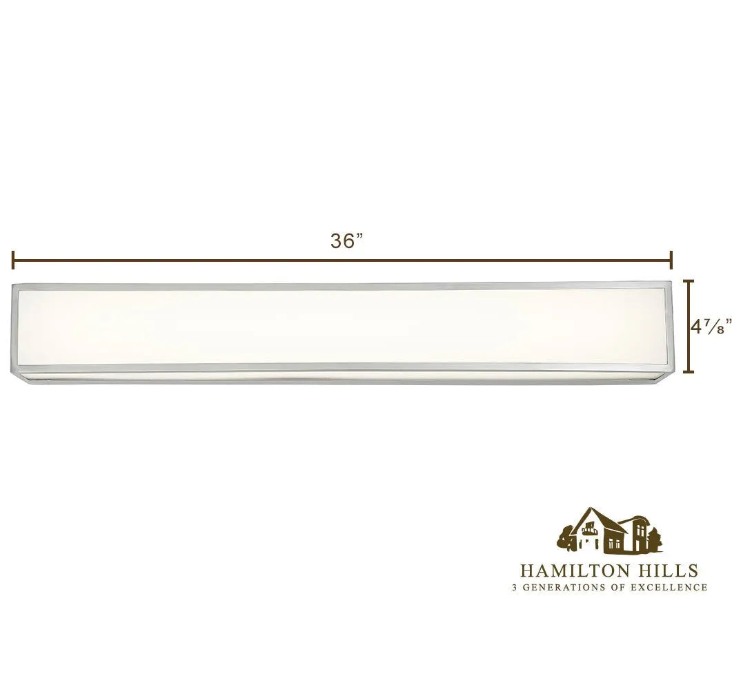 Hamilton Hills New Modern Vanity Light | Frosted LED Brushed Nickel Wall Mounted Lighting