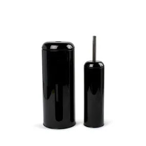 Hepburn Toilet Brush & Roll Holder - 2 Piece - Black
