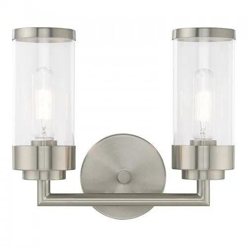 Hillcrest 2 Lt Brushed Nickel Bath Vanity