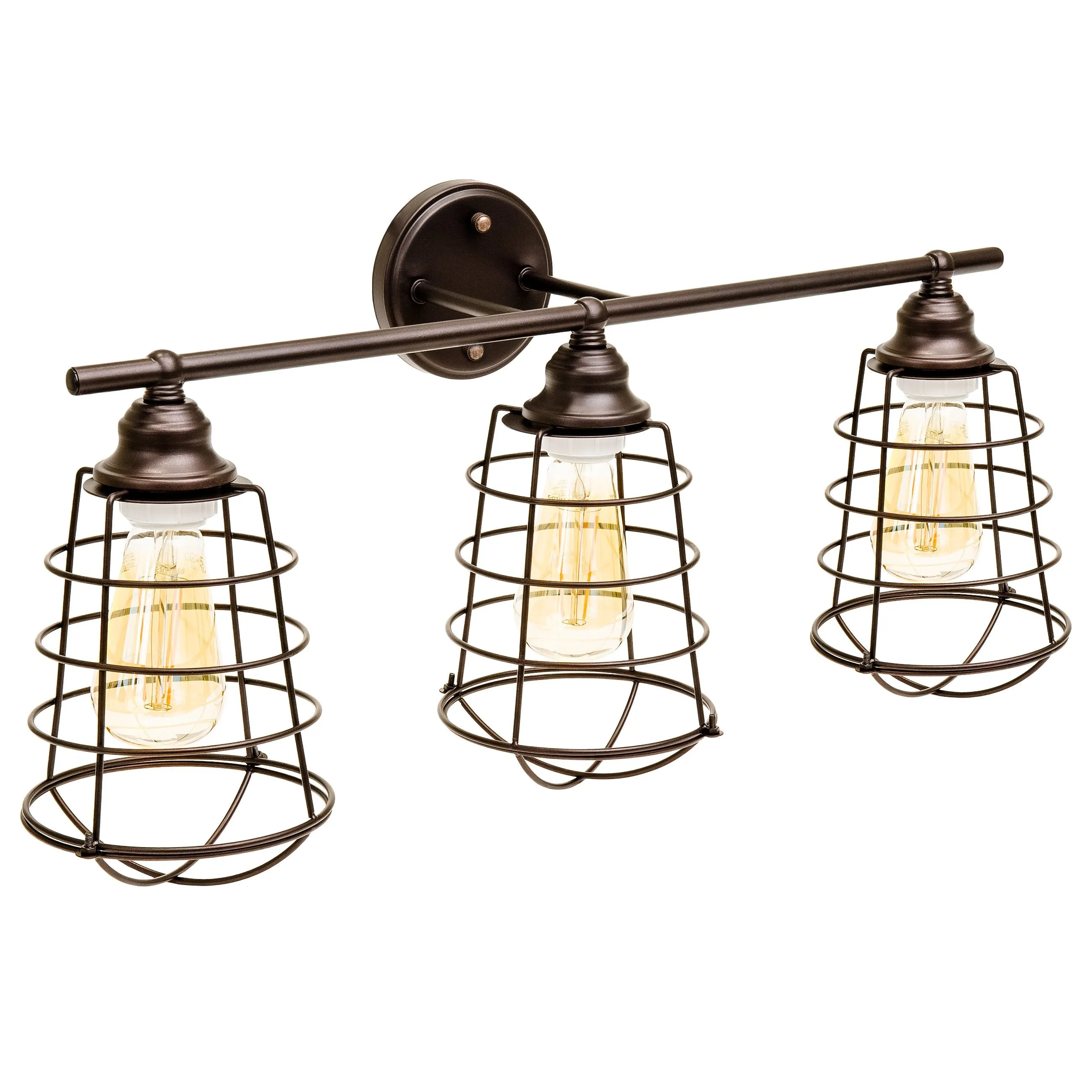 Industrial Style, 3 Light, Bathroom Vanity Light Fixture - Bronze