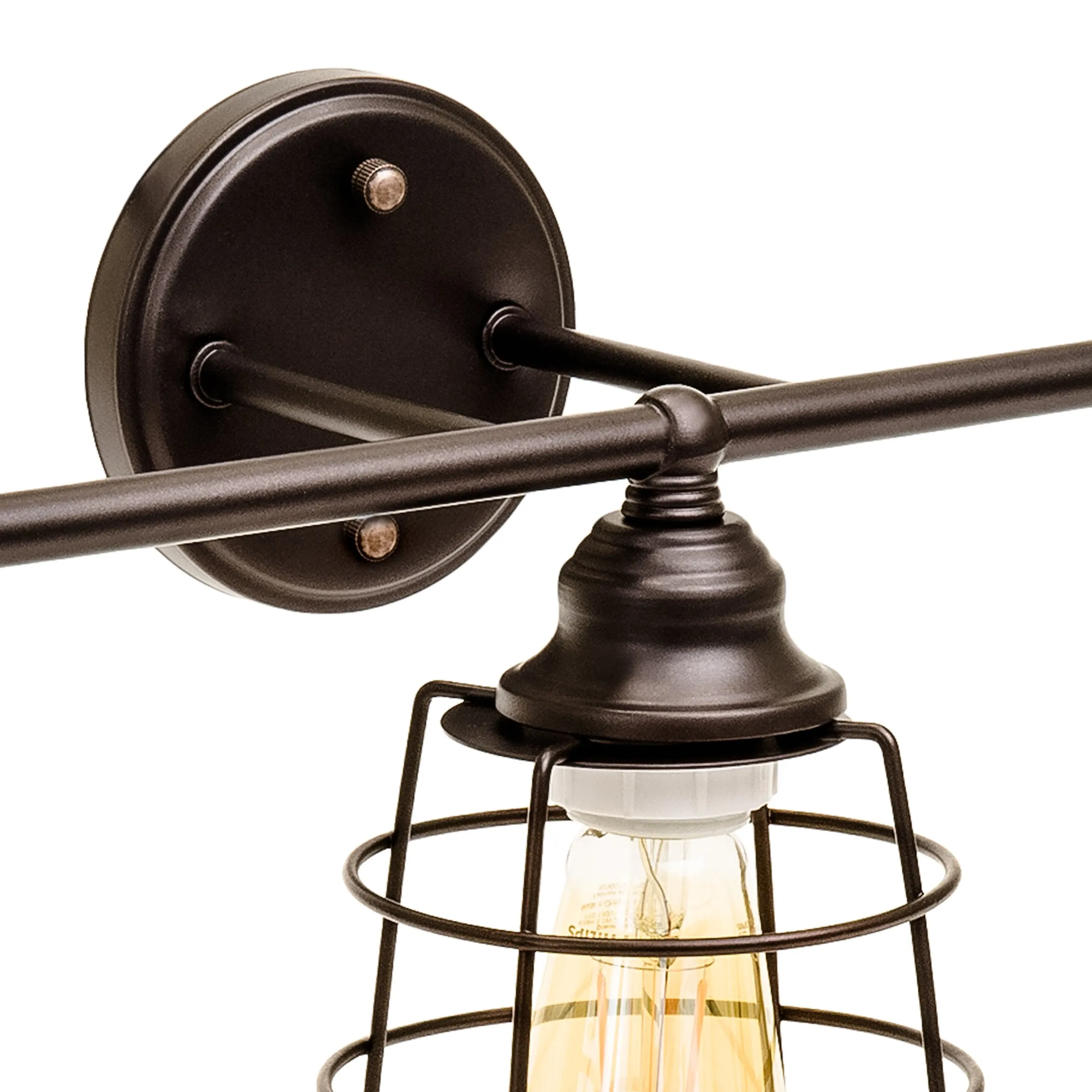 Industrial Style, 3 Light, Bathroom Vanity Light Fixture - Bronze