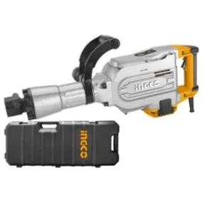 INGCO 1700W 16KG Electric Demolition Breaker PDB17008 with 2 pcs chisel HEX cuck system Impact rate:1400bmp Impact force:45J heavy duty industrial use