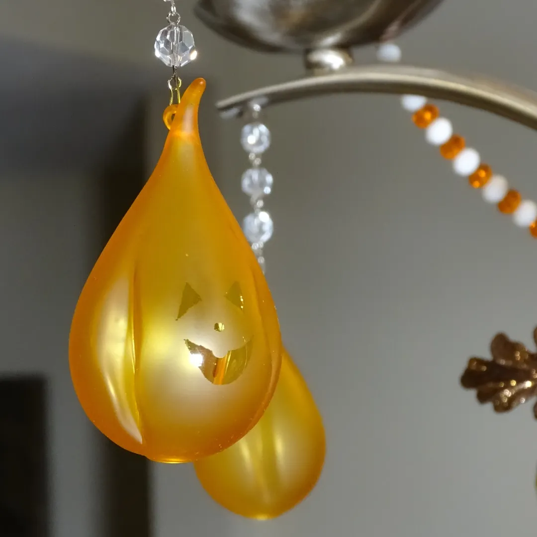 JACK-O'-LANTERN (Set/1) OR (Set/3) MAGNETIC HALLOWEEN CHANDELIER ORNAMENT