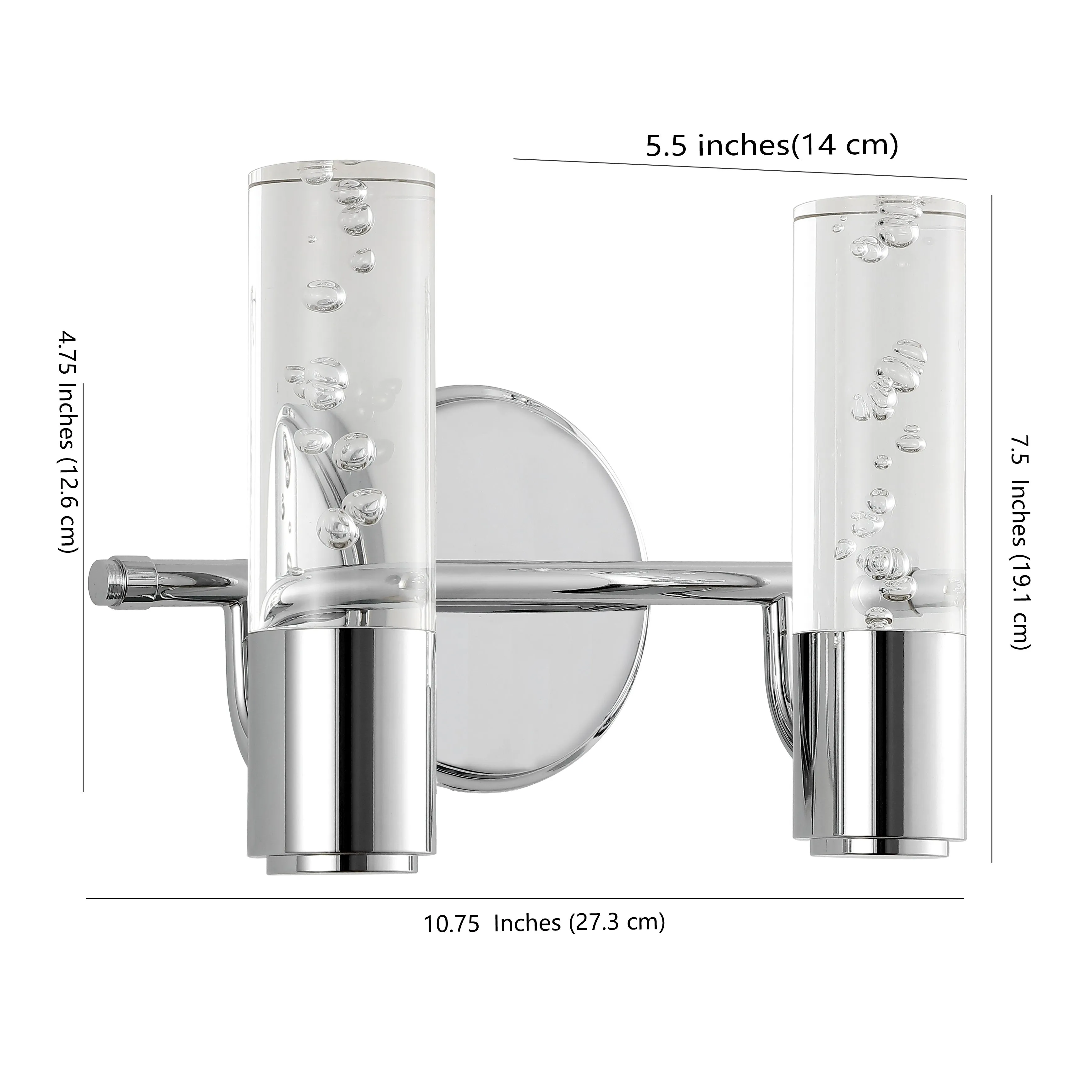 Jackson Minimalist Modern Bubble Acrylic/Iron Integrated LED Vanity Light