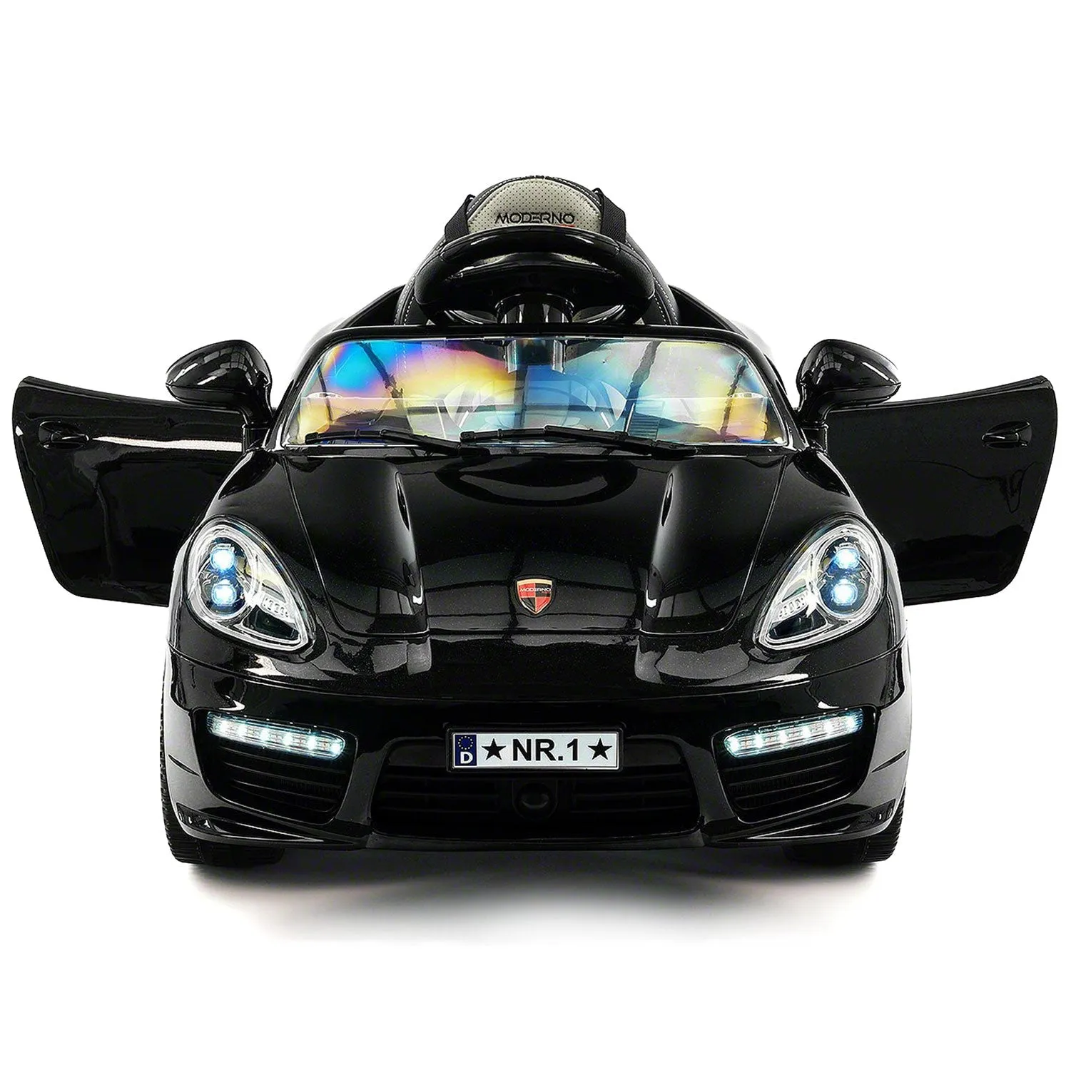 Kiddie Roadster 12v Kids Electric Ride-on Car With R/c Parental Remote | Black Metallic