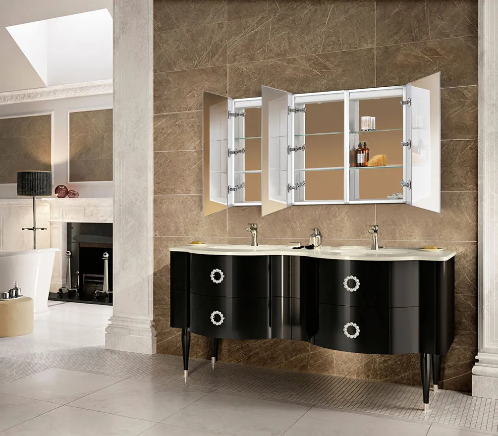 Krugg Reflections Kinetic Triple Door Mirrored LED Medicine Cabinet