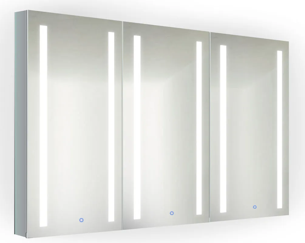 Krugg Reflections Kinetic Triple Door Mirrored LED Medicine Cabinet