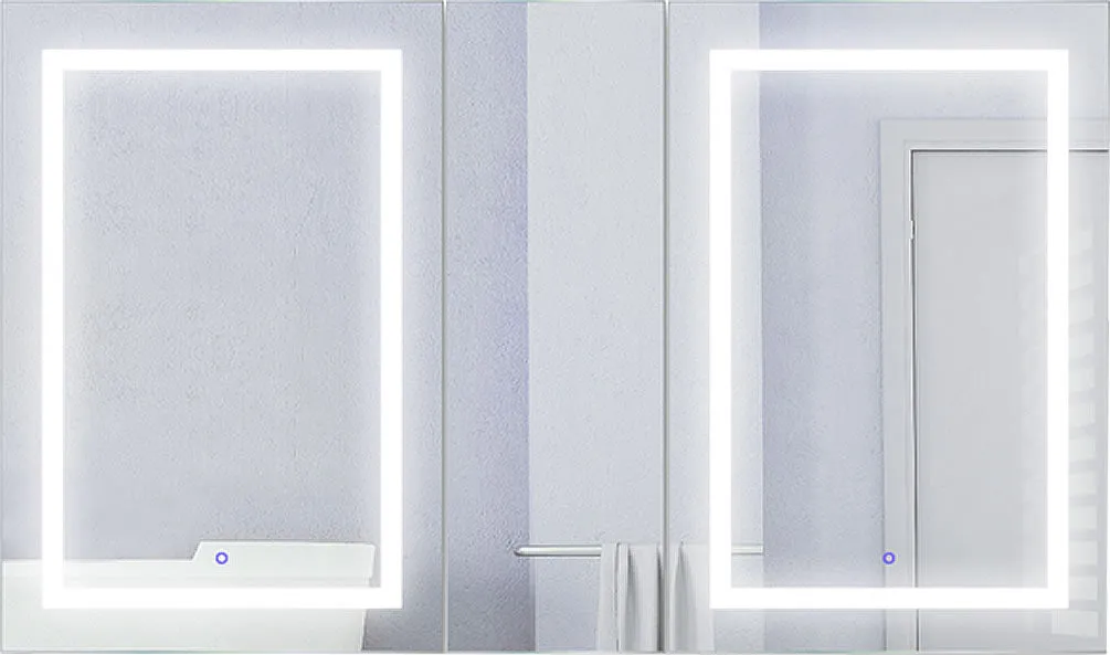 Krugg Reflections Svange LED 3-Door Medicine Cabinet w/ Dimmers & Defoggers - 4 Sizes