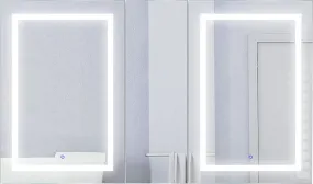 Krugg Reflections Svange LED 3-Door Medicine Cabinet w/ Dimmers & Defoggers - 4 Sizes