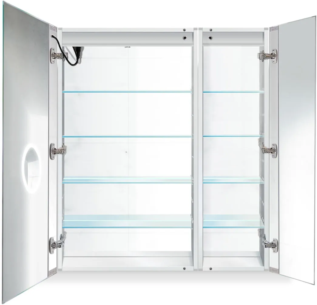 Krugg Reflections Svange Rectangular LED Medicine Cabinet with Defogger - 5 Sizes