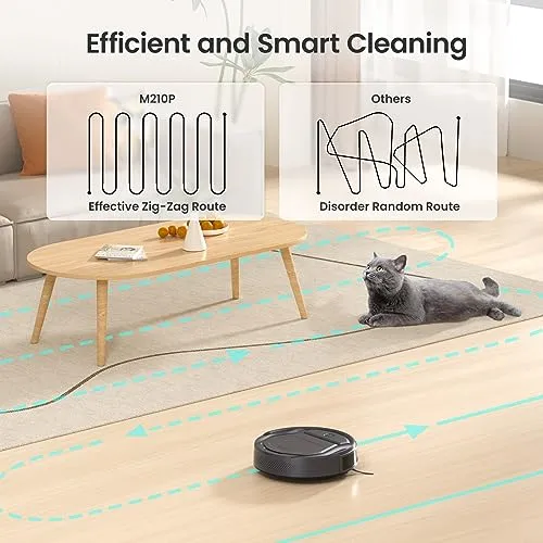 Lefant M210 Pro Robot Vacuum Cleaner, Tangle-Free 2200Pa Suction, Slim, Quiet, Self-Charging Wi-Fi/APP Remote Connected Robotic Vacuum Cleaner, Compatible with Alexa, Ideal for Pet Hair, Hard Floors