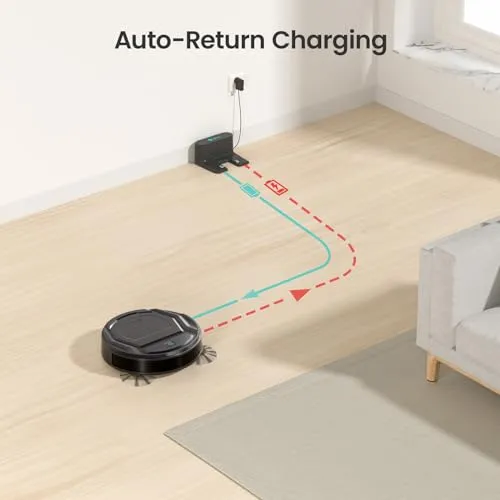 Lefant Robot Vacuum Cleaner with 2200Pa Powerful Suction,120 Mins,Tangle-Free,WiFi/Alexa/APP/Bluetooth,Schedule Cleaning,Slim Self-Charging Robotic Vacuum Cleaner for Home,Pet Hair,Hard Floors