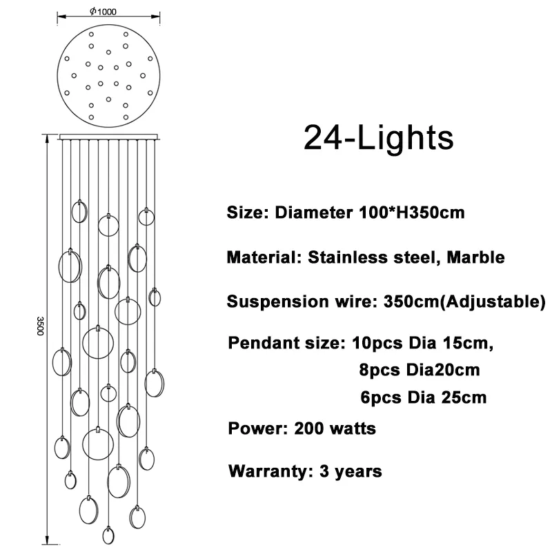 luxury marble led chandelier for staircase large lobby hallway light fixture modern home decor long gold led stone lamp