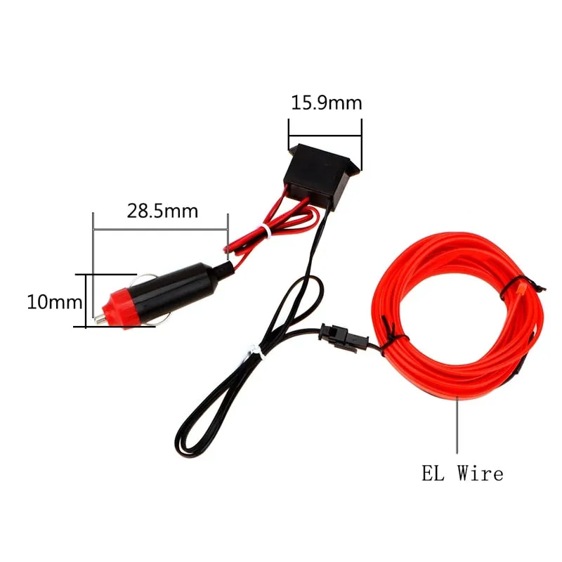 【LV005】Wire Car Interior lights Ambient LED Flex Rgb Strip Auto Flexible Atmosphere Neno Tube Soft USB Lamp Lighting Rope Tape Light