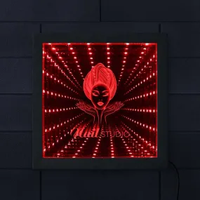 Manicure Beauty Nail Salon LED Infinity Mirror FRAME LED Lighting Nail Art Gifts For Woman Friend Wife Girl Beauty Studio Decor