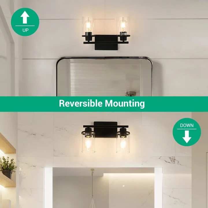 Matte Black Bathroom Light Fixtures-HHVL01B