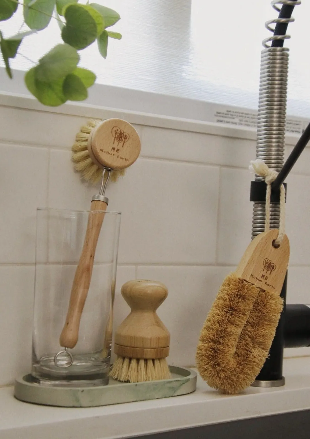 Me Mother Earth: 3 Pack - Multipurpose   Wood Scrub Brush   Beechwood Sisal Kitchen Brush