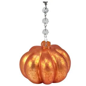 MERCURY GLASS PUMPKIN -  (Set/1) - MAGNETIC HALLOWEEN ORNAMENT