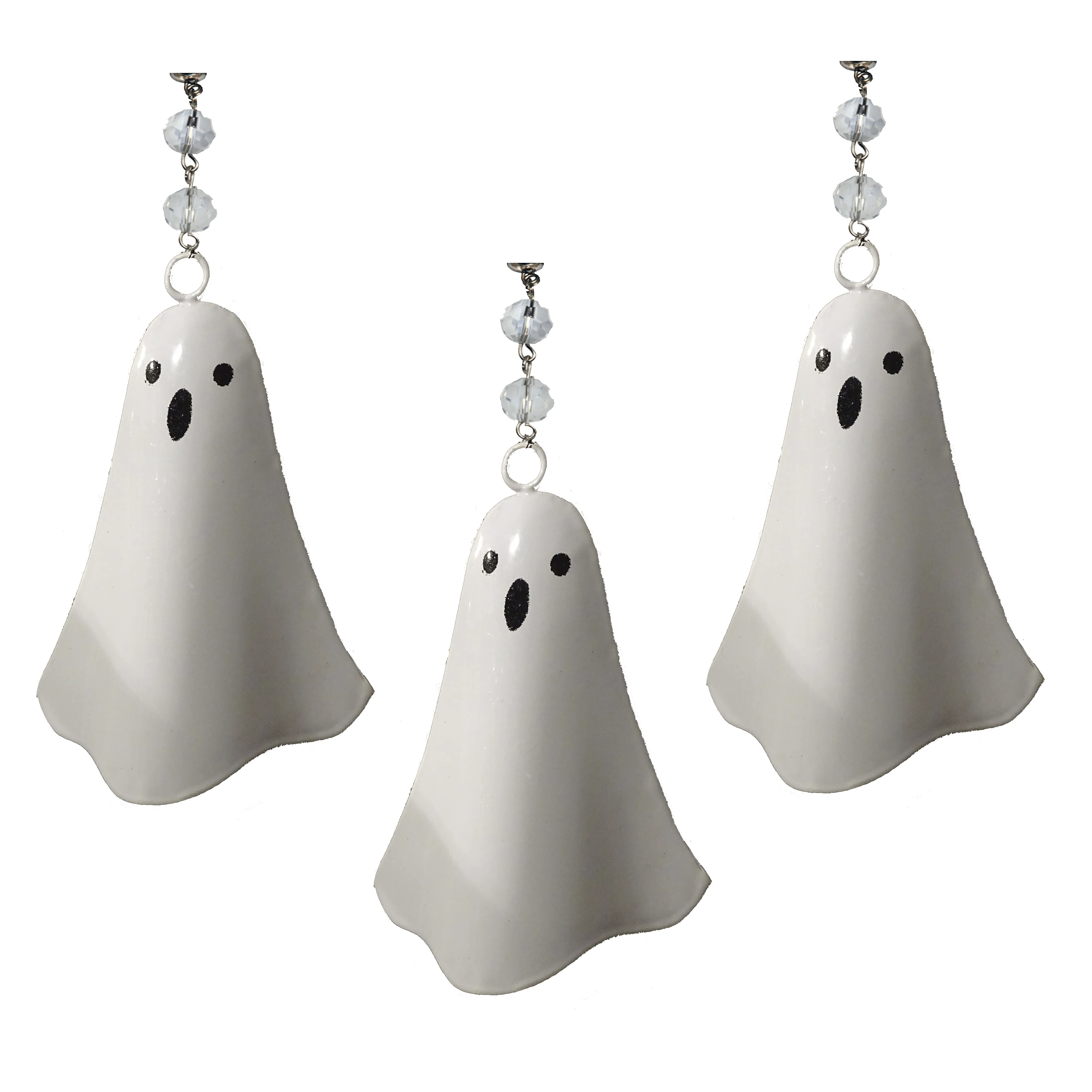 METAL GHOST (Set/1) OR (Set/3) MAGNETIC HALLOWEEN CHANDELIER ORNAMENT