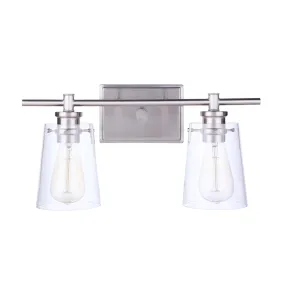 Mia 2 Light Vanity - Satin Nickel