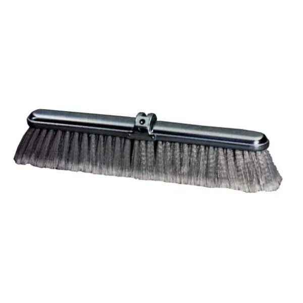 Milwaukee Dustless 24" Gray Flagged Styrene Plastic Bristle Push Broom for Polished Floors