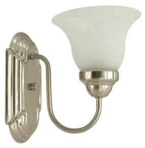 Monument 1-Light Vanity Fixture Brushed Nickel 6-1/4 X 6-1/8 Inch  Uses (1) 100-Watt Incandescent Medium Base Lamp