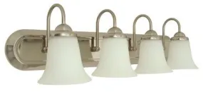 Monument 4-Light Vanity Fixture Brushed Nickel 35 X 8 Inch  Uses (4) 13-Watt Fluorescent Gu24 Base Lamps