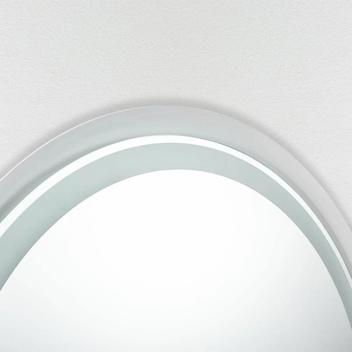 MOON MIRROR Round LED Bathroom Vanity Mirror with Lights,White Framed, Dual Front& Back Lights,Anti-Fog