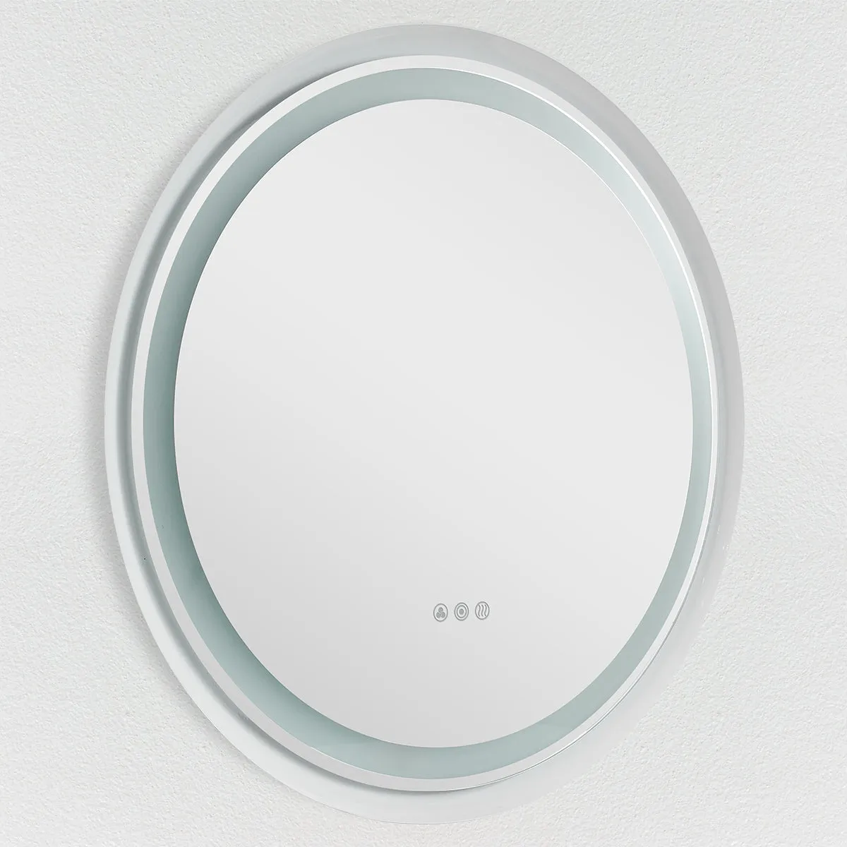 MOON MIRROR Round LED Bathroom Vanity Mirror with Lights,White Framed, Dual Front& Back Lights,Anti-Fog