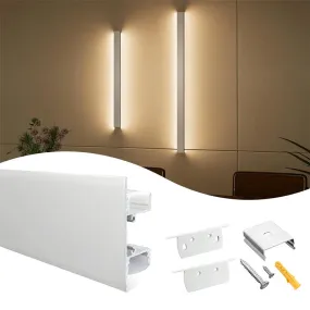 Muzata 5Pack 3.3ft/1Meter Wall Mount LED Light Aluminum Channel Silver with Milky White Cover U124