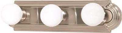 Nuvo 3-Light Racetrack Style Vanity Fixture Brushed Nickel 18 X 4-3/4 Inch  Uses (3) 15-Watt Fluorescent Gu24 Base Lamps