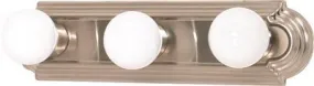 Nuvo 3-Light Racetrack Style Vanity Fixture Brushed Nickel 18 X 4-3/4 Inch  Uses (3) 15-Watt Fluorescent Gu24 Base Lamps