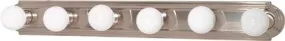 Nuvo 6-Light Racetrack Style Vanity Fixture Brushed Nickel 36 X 4-3/4 Inch  Uses (6) 15-Watt Fluorescent Gu24 Base Lamps