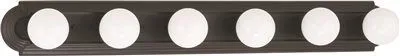 Nuvo 6-Light Racetrack Style Vanity Fixture Mahogany Bronze 36 X 4-3/4 Inch  Uses (6) 15-Watt Fluorescent Gu24 Base Lamps