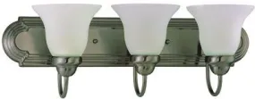 Nuvo Ballerina 3-Light Vanity Fixture Brushed Nickel 24 X 7-5/8 Inch  Uses (3) 100-Watt Incandescent Medium Base Lamps