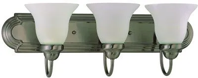 Nuvo Ballerina 3-Light Vanity Fixture Brushed Nickel 24 X 7-5/8 Inch  Uses (3) 100-Watt Incandescent Medium Base Lamps