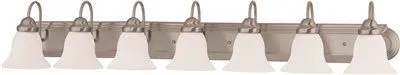 Nuvo Ballerina 7-Light Vanity Fixture Brushed Nickel 48 X 7-5/8 Inch  Uses (7) 13-Watt Fluorescent Gu24 Base Lamps